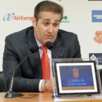 José Ramón Sandoval, en la rueda de prensa de este sábado / Samuel Sánchez (udlaspalmas.net)
