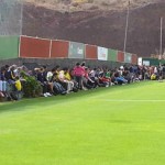 Más de un centenar de aficionados amarillos arropan al equipo en Barranco Seco