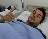 Vitolo, tras su operación en diciembre de 2010 / Canarias7