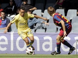 Quero, Barcelona B Quero dio una asistencia y provocó un penalti