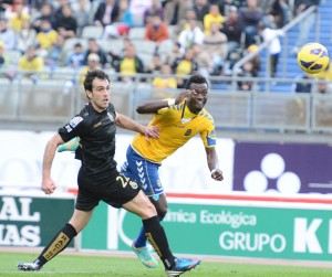 Chrisantus no estuvo acertado de cara al gol / Samuel Sánchez (udlaspalmas.net)