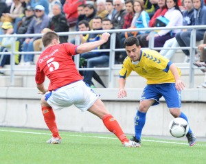 Leandro hizo su debut con Las Palmas Atlético / Samuel Sánchez (udlaspalmas.net)