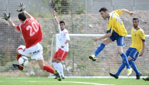 Héctor Figueroa (4), Asdrúbal, Cristian Herrera, Leandro, Néstor, Artiles y Matías, autores de los goles · La vela chica le saca siete puntos al Atlético Granadilla, segundo clasificado y rival del domingo · La mayor goleada de la historia del filial.