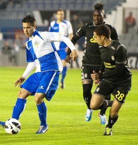 Hernán, en el encuentro ante el Sabadell / El 9 Esportiu