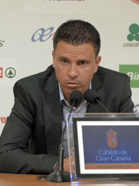 Lobera, este sábado en rueda de prensa / Samuel Sánchez (UDLASPALMAS.NET.)