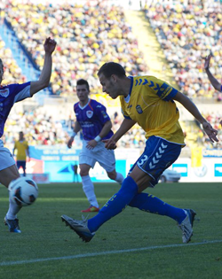 Dani Castellano, en el encuentro ante el Guadalajara / Samuel Sánchez (UDLASPALMAS.NET)