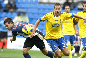 Dani Castellano, en el partido de ida en el Rico Pérez (0-2) / Web oficial