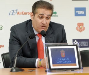 José Ramón Sandoval, en la rueda de prensa de este sábado / Samuel Sánchez (udlaspalmas.net)