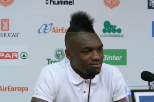 Thievy en rueda de prensa en la mañana de hoy.