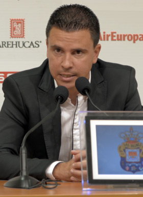 Lobera, este domingo en rueda de prensa / Samuel Sánchez (udlaspalmas.net)