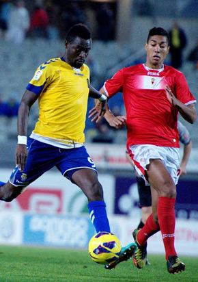 Chrisantus en una imagen del partido de ida (3-2) / Samuel Sánchez (udlaspalmas.net)