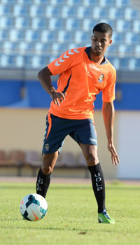 Aythami en el partido ante el filial / Samuel Sánchez (udlaspalmas.net)