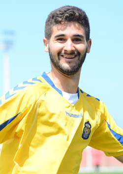 Néstor, celebrando un tanto con el filial / Samuel Sánchez (UDLASPALMAS.NET)