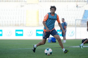 Valerón durante un entrenamiento de pretemporada / Samuel Sánchez (udlaspalmas.net)