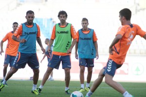 Los jugadores durante un entrenamiento de pretemporada.
