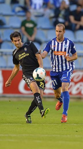 Valerón, en una imagen del encuentro ante el Deportivo Alavés / LFP