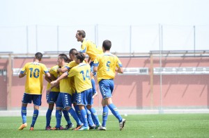 Imagen de celebración durante el partido del pasado fin de semana / (UDLASPALMAS.NET)