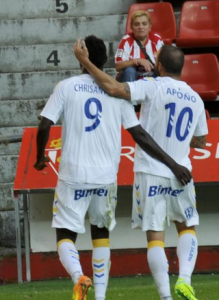 Chrisantus y Apoño, protagonistas del encuentro / Foto: LFP.
