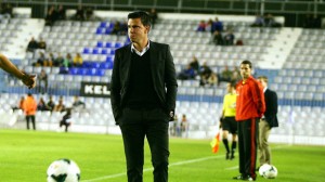 Sergio Lobera, este sábado en la Nova Creu Alta
