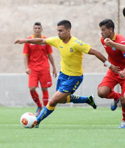 Alejandro Rodríguez, en una imagen de esta temporada con el filial / Samuel Sánchez (udlaspalmas.net)