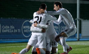 Los jugadores del Castilla celebran la remontada ante el Girona / Imagen: realmadrid.com