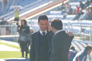 Lobera, saludando a Sergi Barjuán / Albiazules.es