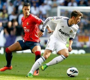 Maikel Mesa, el día de su debut en Primera en el Santiago Bernabéu 