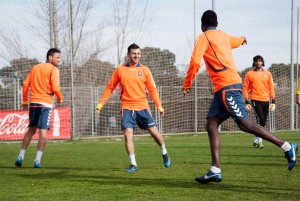 La expedición amarilla se entrenó este viernes en Las Rozas. En la imagen, Delev / Web oficial (@UDLP_Oficial)