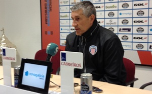 Quique Setién, en rueda de prensa / CD Lugo.