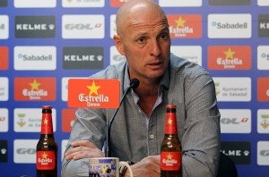 Miquel Olmo durante una rueda de prensa esta temporada / Foto: CE Sabadell.