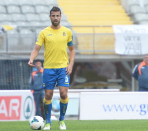 David García durante el encuentro ante el Lugo / Samuel ánchez (udlaspalmas.net)