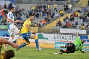 Héctor en el momento del empate / Samuel Sánchez (udlaspalmas.net)