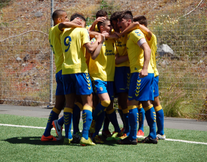 El juvenil celebra su tanto de hoy ante el Tenerife