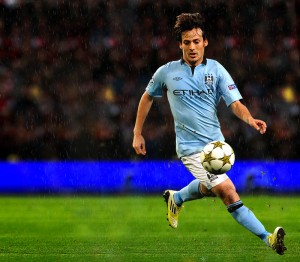 David Silva con el Manchester City