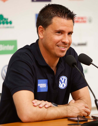 Lobera, esta mañana en la sala de prensa del Estadio de Gran Canaria / Web oficial