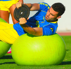 Benja realiza un ejercicio este martes en Maspalomas / Mykel