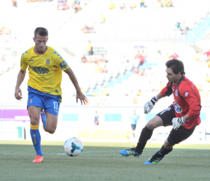 Máyor, el día de su debut en competición oficial con la UD / udlaspalmas.net