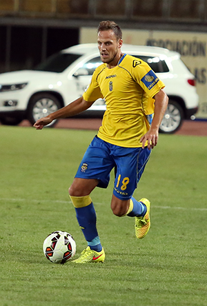 Javi Castellano, en una acción del partido / Toño Suárez (udlaspalmas.net)