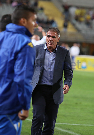 Paco Herrera, en el encuentro ante el Albacete / Toño Suárez /udlaspalmas.net