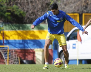 Vicente Gómez, en el entrenamiento de este miércoles / Web Oficial