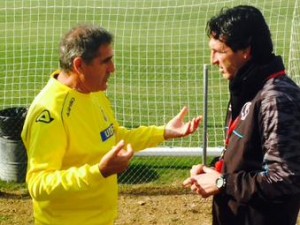 Herrera y Emery charlan en la Ciudad Deportiva del Sevilla / @UDLP_Oficial