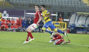 Araujo en su segundo tanto, decimoquinto del curso / Samuel Sánchez (udlaspalmas.net)
