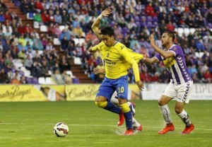 Sergio Araujo, en el gol en Pucela / Laprovincia.es