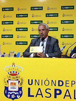 Patricio Viñayo, este jueves en la sala de prensa del Estadio de Gran Canaria