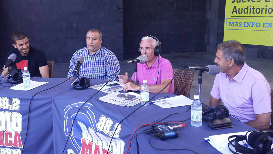 Javi Varas (i), Miguel Ángel Ramírez, Paco García Caridad y Paco Herrera, este jueves en el CC Las Terrazas / udlaspalmas.net
