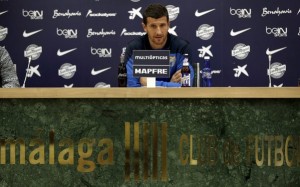 Javi Gracia en sala de prensa / Foto: Málaga CF.