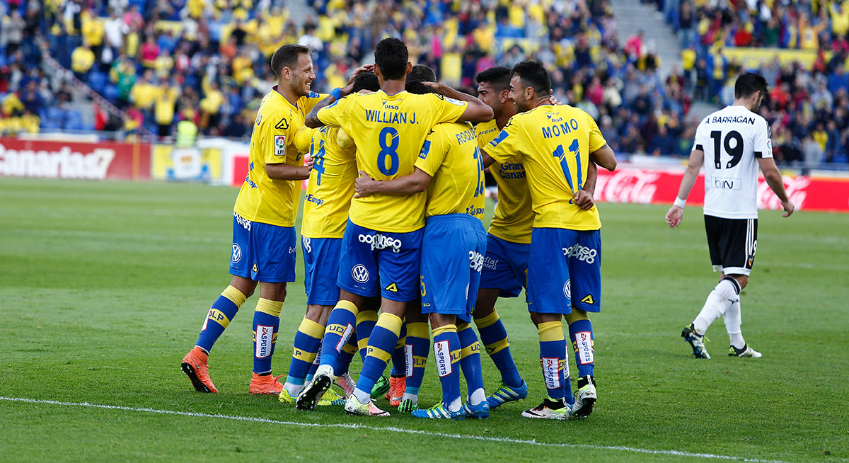 Imagen de la celebración del 2-1 / Toño Suárez (udlaspalmas.net)
