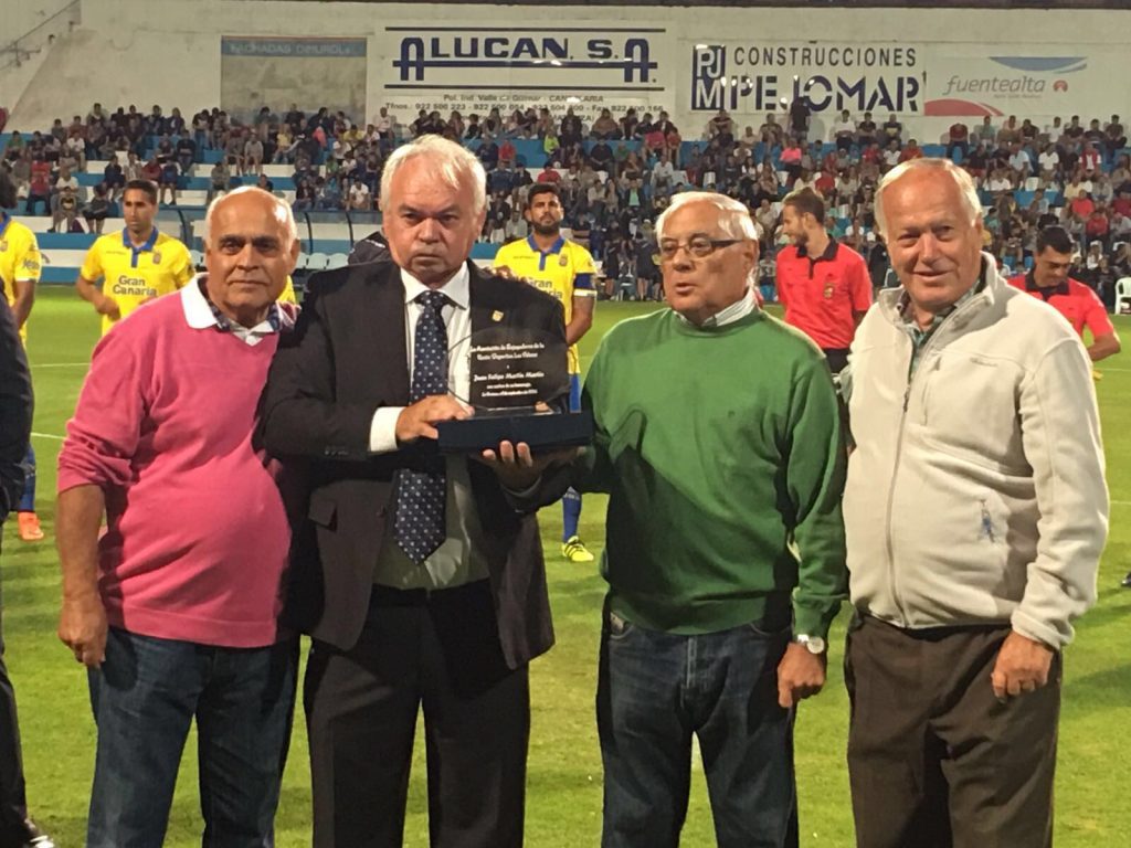 Felipe Martín, junto a José Juan, Martín II y Paco Castellano. | Foto: UD Las Palmas.
