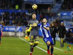 Ximo Navarro en el partido frente al Alavés