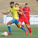Maikel Mesa, ante el Sevilla, en el encuentro amistoso en La Línea de la Concepción / UDLP_Oficial